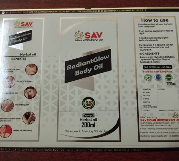 Body Oil Labels