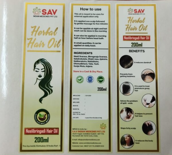 Hair Oil Labels