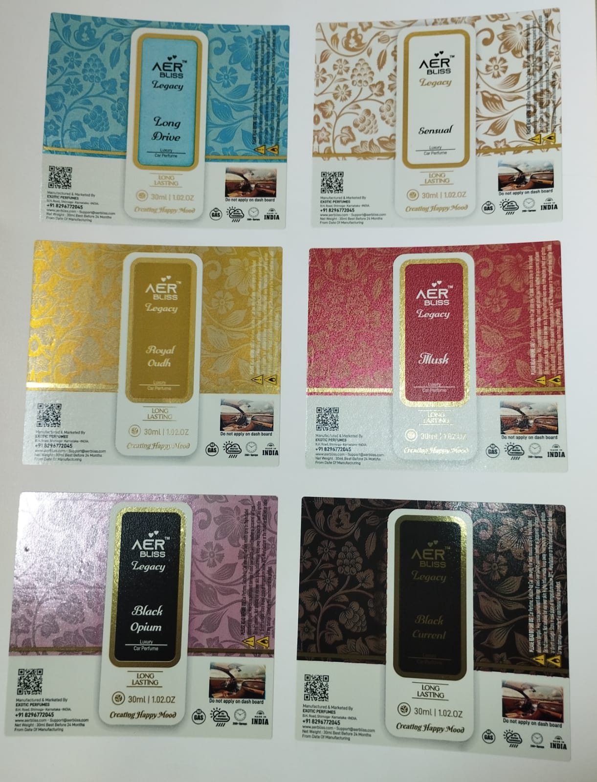 Perfume/fragrance Labels